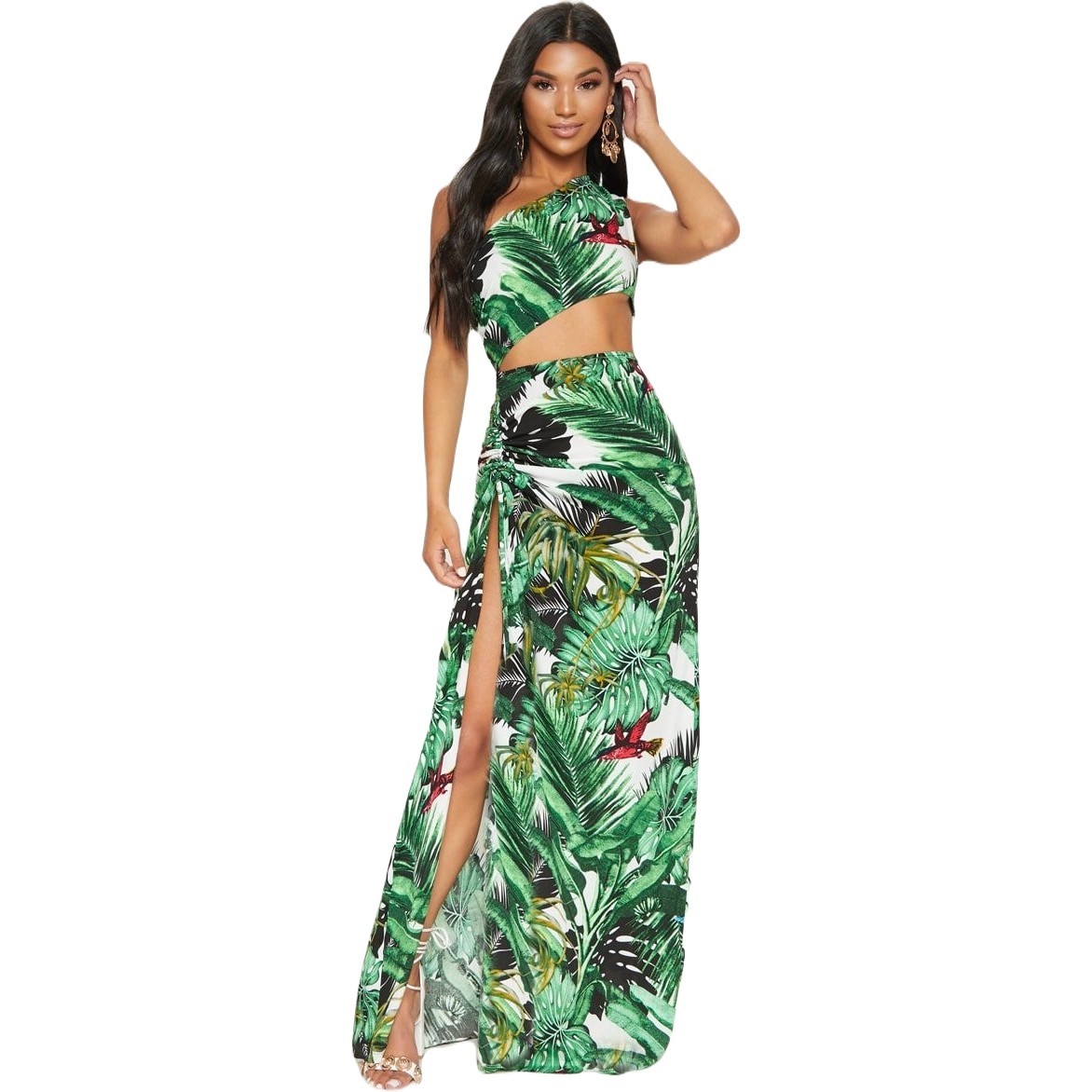 Printed Slit Waist Dress